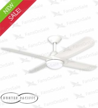 Hunter Pacific X-Over 4 Blade DC 52" Ceiling Fan with Wall Control with 18W CCT LED Light - White